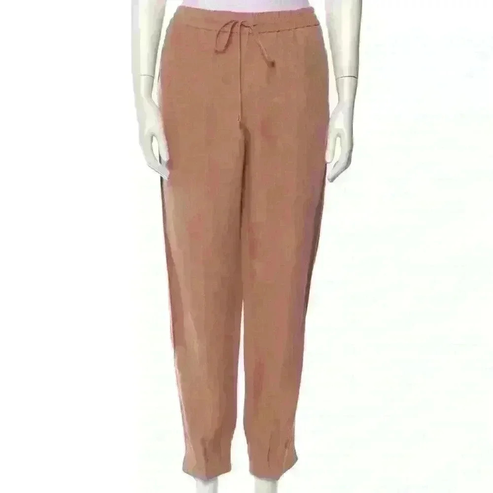 Diane Von Furtenberg Size 4 Kamaris Sequin Embellished Linen Tapered Crop Jogger